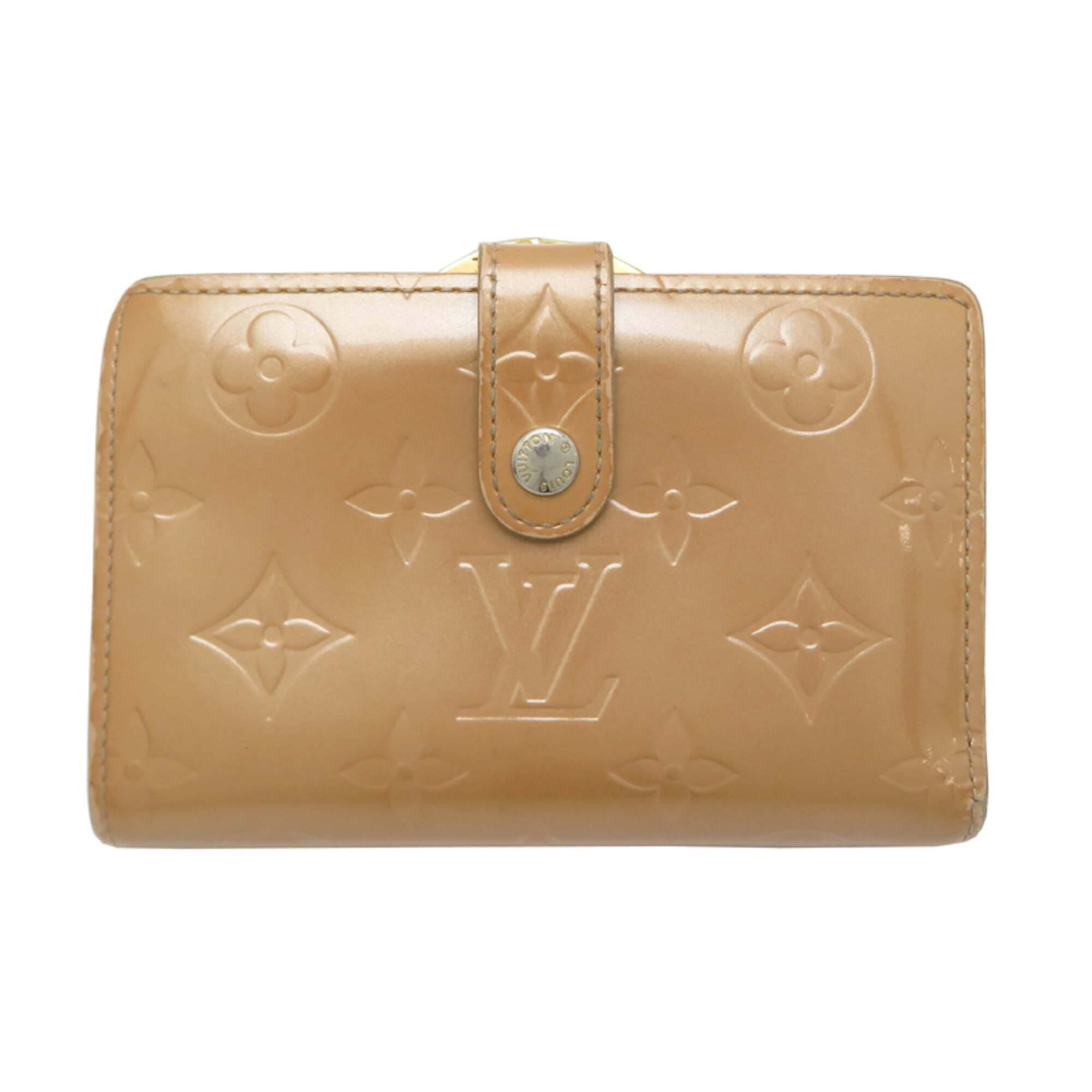 Louis Vuitton Portefeuille Viennois Women's Bifold Wallet M91361 Vernis Beige